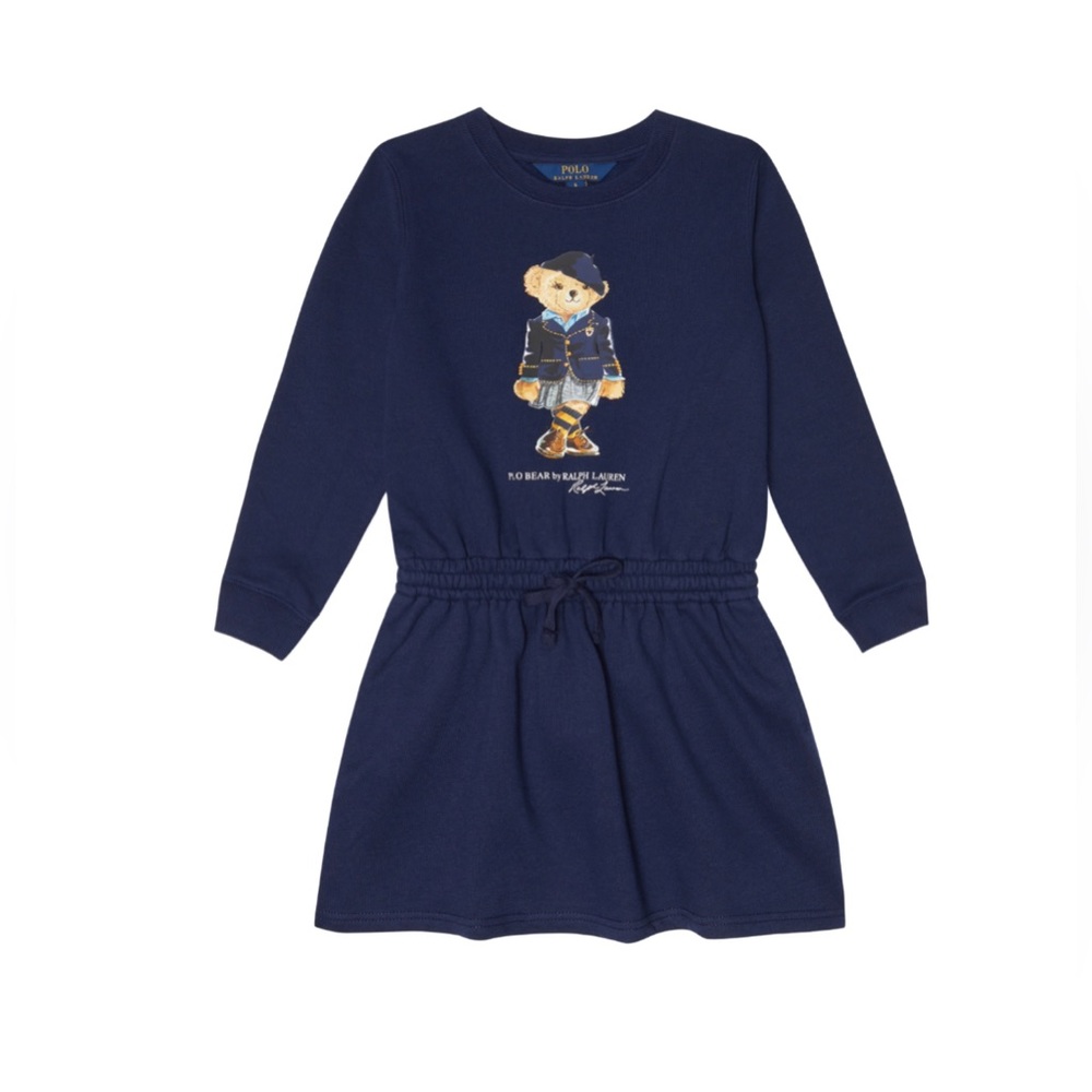 Polo Ralph Lauren Kids Polo Bear fleece sweater dress Size L  Color Navy